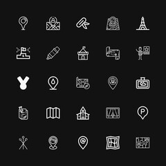 Editable 25 place icons for web and mobile