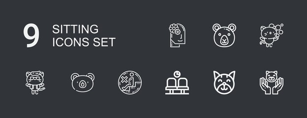 Editable 9 sitting icons for web and mobile