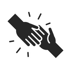 donation charity volunteer help social handshake assistance silhouette style icon