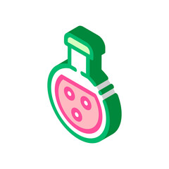 Flask With Chemical Liquid vector isometric sign. color isolated symbol illustration