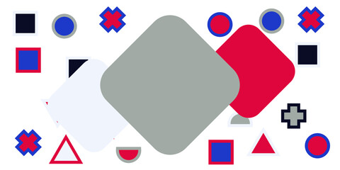 Memphis geometric shapes patterns. Memphis design elements. Retro funky graphic, 90s trends designs and vintage geometric print illustration element. Colorful memphis style backgrounds vector.