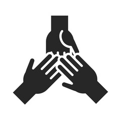 donation charity volunteer help social hands together community support silhouette style icon