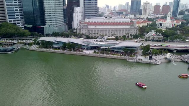 Drone Footage One Fullerton Singapore