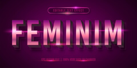 Editable text effect - Feminim text style mockup concept