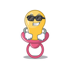 cartoon character of baby pacifier wearing classy black glasses