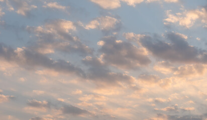 Beautiful sunset sky above clouds with dramatic light