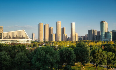 Fototapeta premium Modern architecture of southern business district of Ningbo