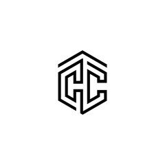 initials logo C for construction with house ornaments