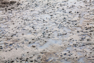 
View of blurry mud texture used for clay mask in beauty products