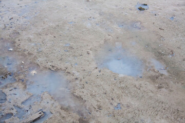 
View of blurry mud texture used for clay mask in beauty products