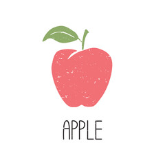 Fototapeta premium Ripe colored caption apple symbol isolated on transparent background. Colorful pictogram original design. Can be used for infographics, identity or decoration. Vector hand drawn illustration