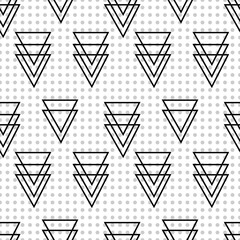 abstract triangles with polka dot seamless pattern vector illustration 