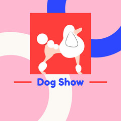 Poodle vector illustration on abstract background 