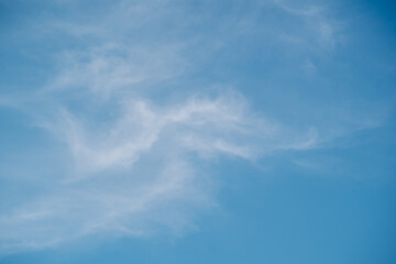 The picture of the blue sky and floating clouds