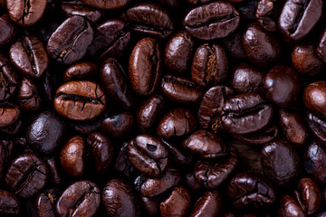 Fototapeta premium Roasted coffee beans background