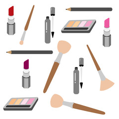 pattern of feminine women's makeup tools