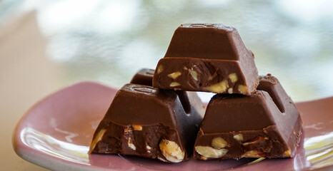 Chocolate bars on a plate