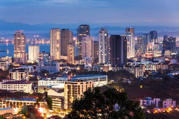 Cityscape view of George Town Penang during dawn
