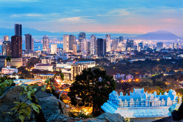 Cityscape view of George Town Penang during dawn