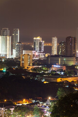 Fototapeta premium Cityscape view of George Town Penang during dawn