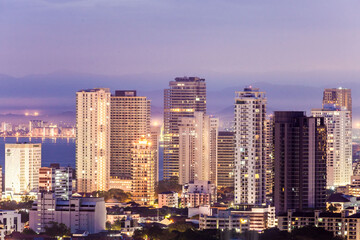 Fototapeta na wymiar Cityscape view of George Town Penang during dawn