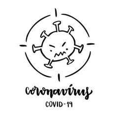 Coronavírus. Cronavirus. COVID-19. Hand Lettering Vector. 