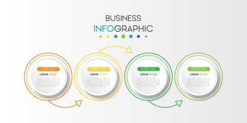 Obraz premium Business infographic element with options, steps, number vector template design