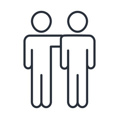 father and son hugging together family day, icon in outline style