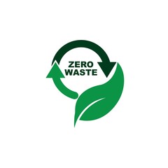 zero waste recycling symbol icon logo design template
