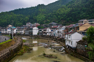 Fototapeta na wymiar Old and peaceful village in Zhejiang province, China