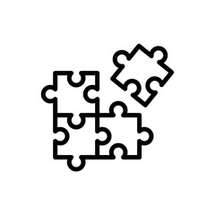 Fototapeta premium puzzle icon in trendy flat design