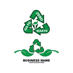 zero waste recycling symbol icon logo design template
