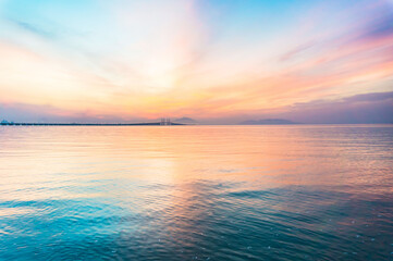 Reflection of sunrise for blur background