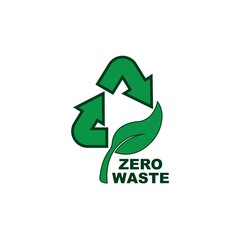 zero waste recycling symbol icon logo design template

