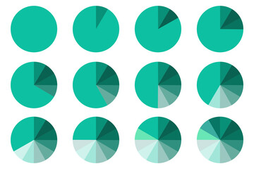 Pie chart vector icon. Color wheel divided into sectors.