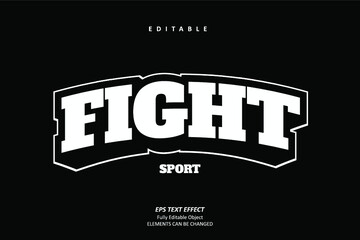 Fight Sport Emblem Title Text Effect Editable Premium Vector © Typelogi