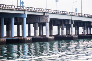 Concrete bridge pillar view for construction