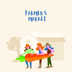 Vector illustration of a Farmers market in flat style 