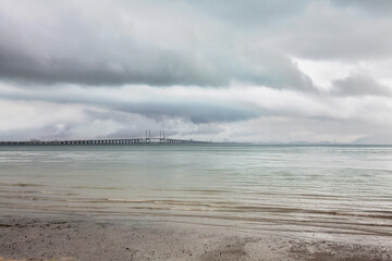 Penang Bridge Malaysia view during sunrise