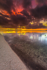 sunset over the river