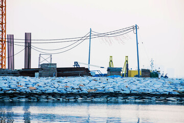 Construction site view from long distance
