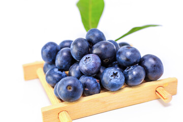 Fresh blueberries on a white background