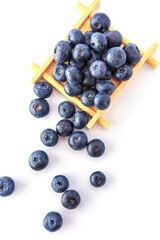 Fresh blueberries on a white background