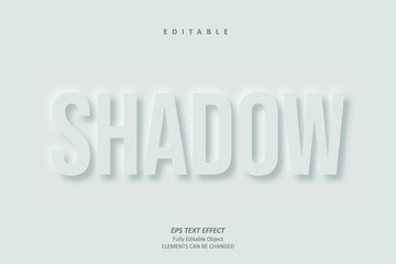 Shadow Light Smooth White Text Effect Editable Premium Vector