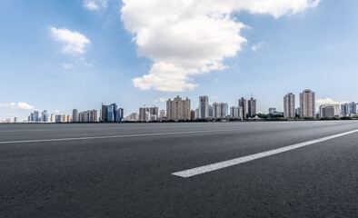 Urban road and urban architectural landscape