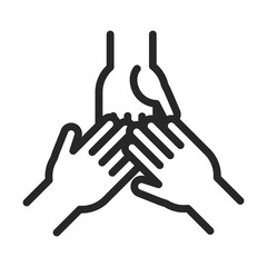 Obraz premium donation charity volunteer help social hands together community support line style icon