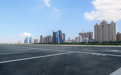 Urban road and urban architectural landscape