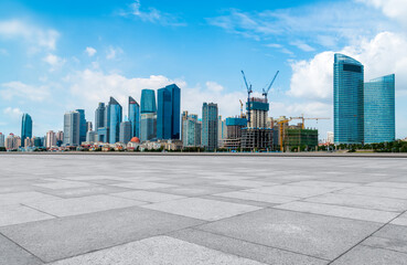Urban road and urban architectural landscape