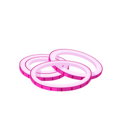 Hamburger ingredient. Red onion rings. Vector illustration cartoon flat icon isolated on white.