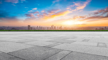 Urban road and urban architectural landscape